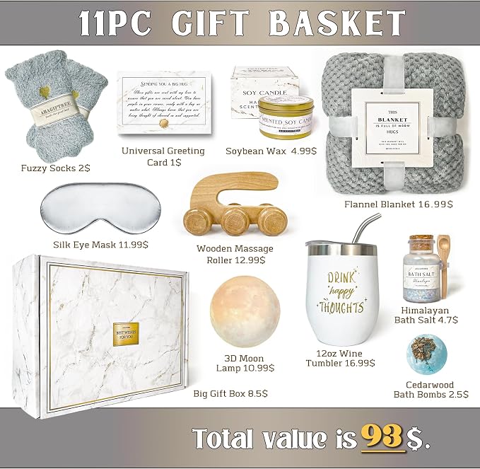 AHAGIFTREE Gift Basket Gifts for Women, Surgery Recovery Gifts Women, Get Well - Image 3