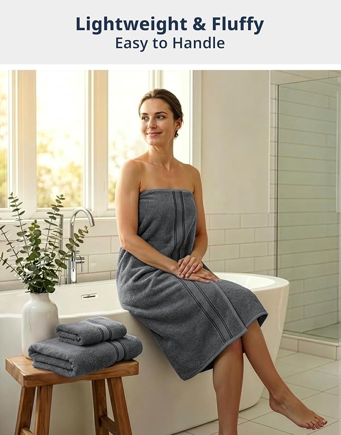 LANE LINEN Luxury Bath Towels Set - Image 2