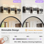 Modern LED Bathroom Light Fixtures Dimmable 3-Light Black Vanity Light - Image 4