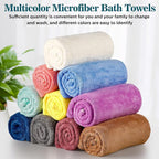 Mixweer 10 Pieces Bath Towel Set, Microfiber Coral Velvet Highly Absorbent - Image 3