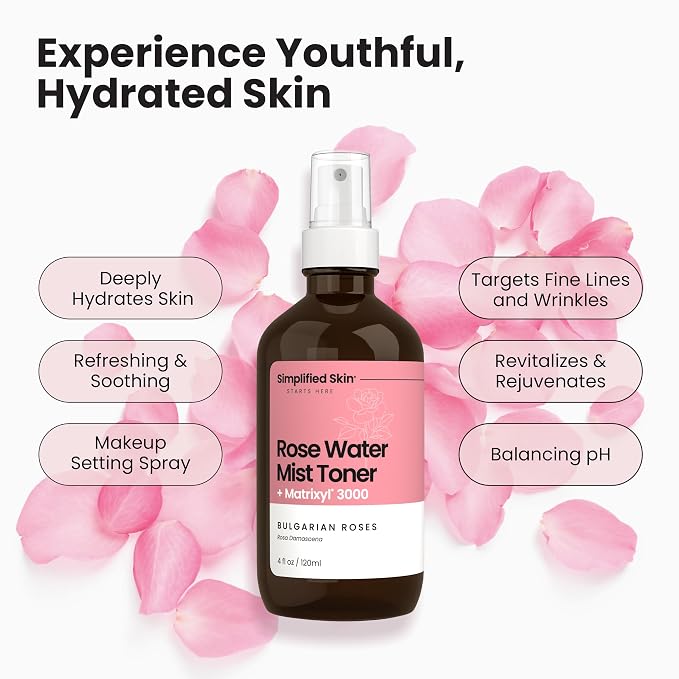 Rose Water Spray for Face with Matrixyl 3000, Glycerin & Aloe Vera - Image 3