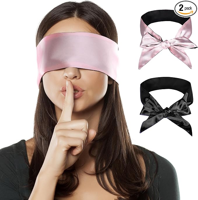 FRESHME 2pcs Satin Blind Eye Sleeping Mask by FRESHME