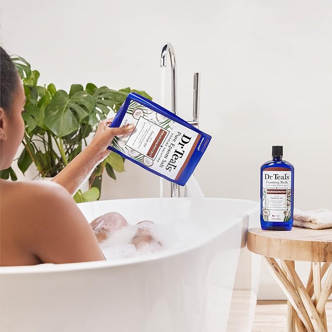 Dr Teal's Salt Soak with Pure Epsom Salt, Nourish & Protect with Coconut Oil - Image 8