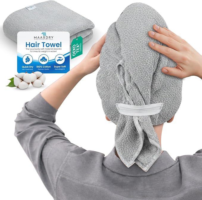 100% Cotton Large Hair Towel Wrap by MAAXDRY