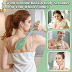 Silicone Back/Body/Face Scrubber & Soft Bath Glove Set 4PCS, Gentle Exfoliating - Image 8