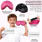 Kids Sleep Mask, Kids Eye Mask for Boys Girls, Kid Silk Eye Masks - Image 2
