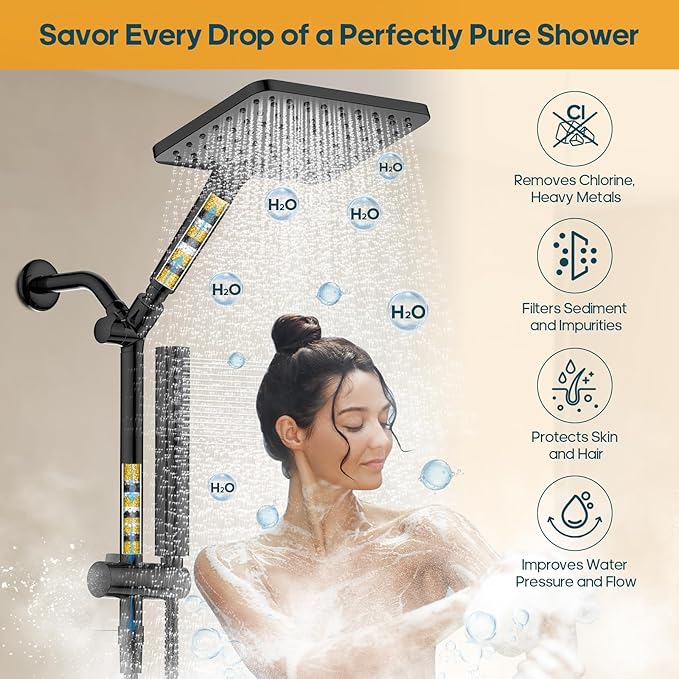 Filtered Shower Head with Handheld Combo High Pressure Shower Head with Filters - Image 2