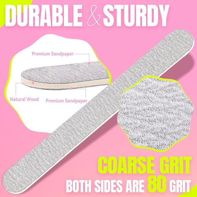 Disposable Zebra Nail Files 80/80 Grit 5 Inch Double Sided Emery Boards - Image 3