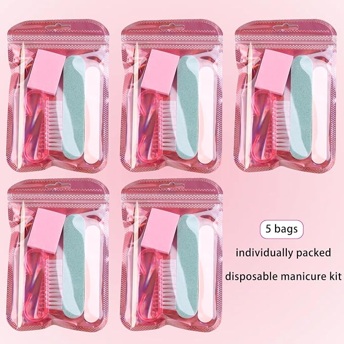 Fcozpjk Disposable Manicure Kit Basics 5PCS Nail Kit, Mini Nail Files Buffers - Image 2