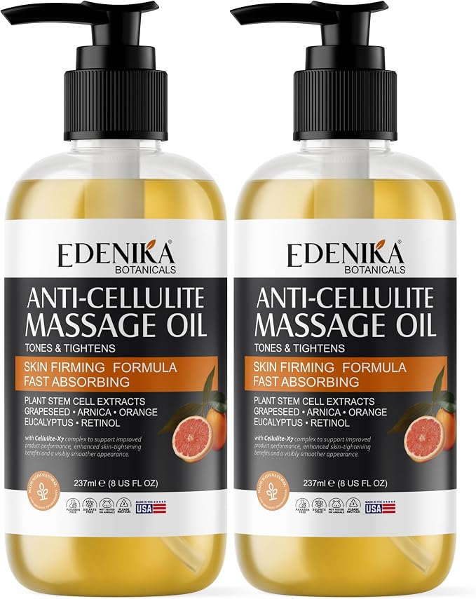 EDENIKA BOTANICALS Firming Anti Cellulite Massage Oil, Grapeseed Oil, Plant - Image 8
