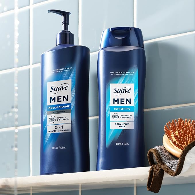 Suave Men Moisturizing Body & Face Wash, - Image 8