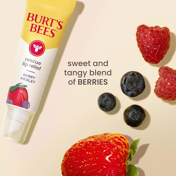 Burt's Bees Rescue Lip Relief, Berry Medley, Hydrating Lip Balm - Image 7