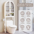 HMstone Over The Toilet Storage Cabinet, Arched Bathroom Organizer and Storage - Image 4