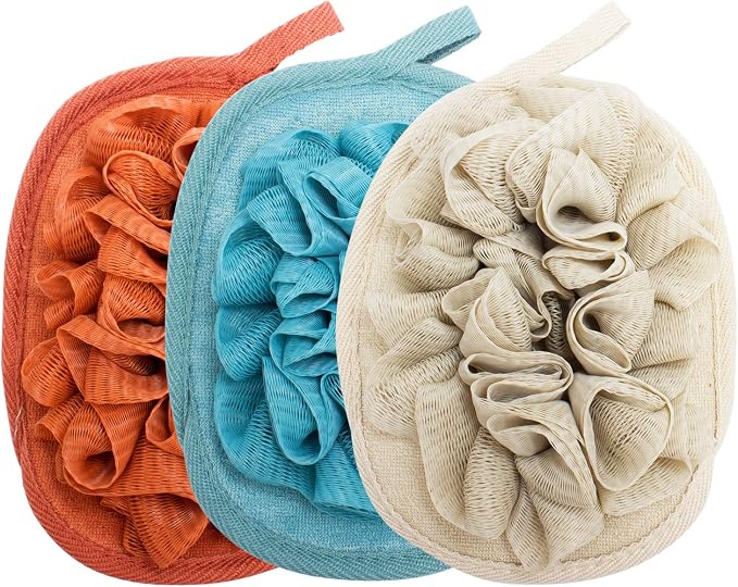 3 Pack Body Sponge Brushes Pouf Mesh Brush Shower Glove by Amariver