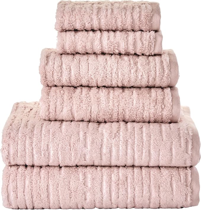 SKL Home CloudSoft 100% Cotton Luxury 6-Piece Towel Set, 600 GSM, Ultra Plush & by SKLHomebySaturdayKnightLtd