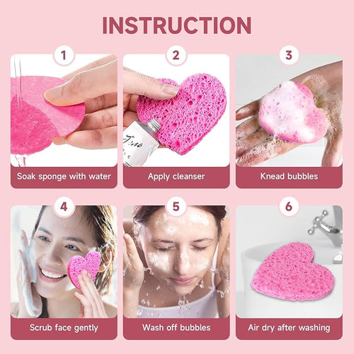 100 Count Compressed Facial Sponges 100% Natural Cellulose Eco-Friendly Makeup - Image 2