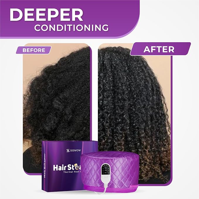 Hair Steamer for Deep Conditioning w/10-level Heats Up Quickly, Heating Cap for - Image 2