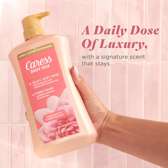 Caress Body Wash With Pump Daily Silk White Peach & Orange Blossom Body Soap - Image 6