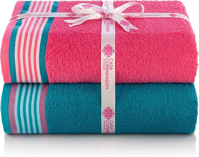 CASA COPENHAGEN He & She 6Pcs 100% Egyptian Cotton Large Designer Towels Gift - Image 5