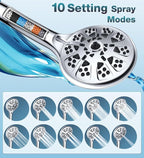Dual Filtered Rain Shower Head Combo, High Pressure 10 Modes Handheld Shower - Image 5