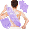 Anezus Exfoliating Back Scrubber Bath Gloves Set, Exfoliating Shower Towel by anezus
