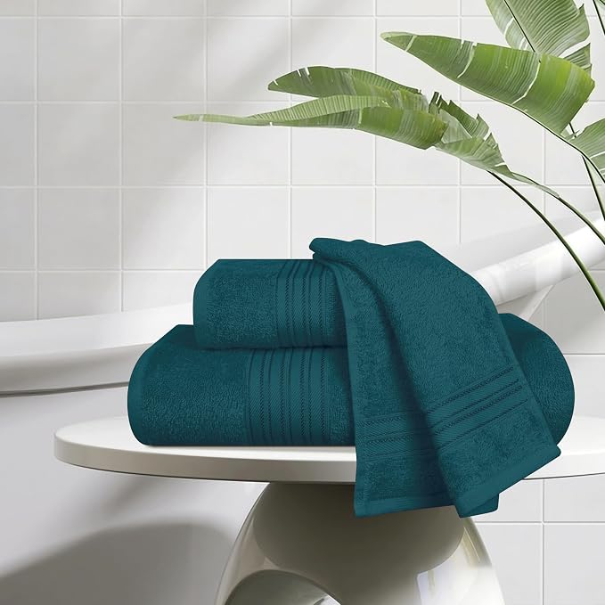 BOUTIQUO Ultra Soft 3 Pack Cotton Towel Set, Contains a Bath Towels 28x55 inch - Image 3