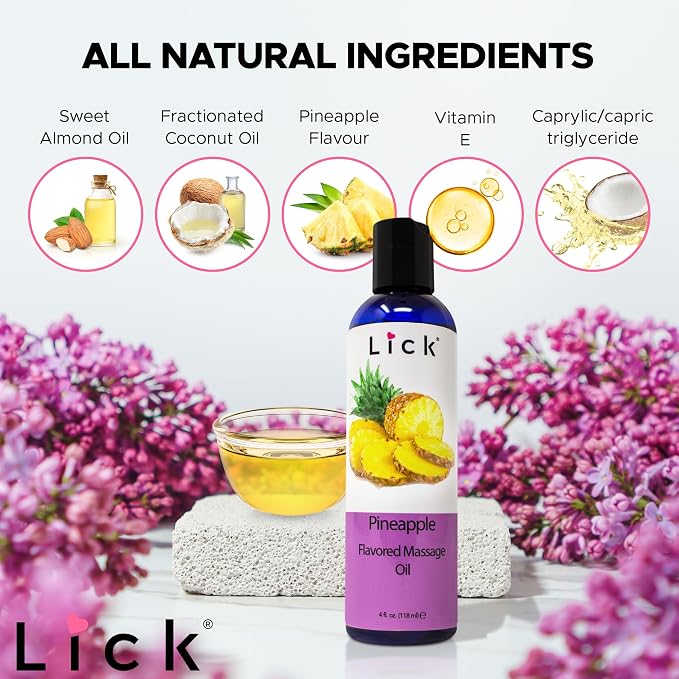 Lick Pineapple Flavored Massage Oil – Sweet Tropical Edible Massage Oil - Image 8