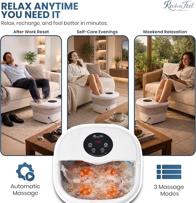 Collapsible Foot Spa Electric Rotary Massage, Heated Foot Bath - Image 5