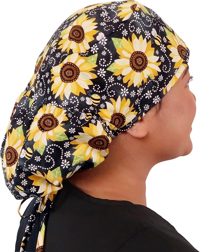 Sparkling EARTH Big Hair Ponytail Classic Surgical Style Scrub Working Cap - Image 4