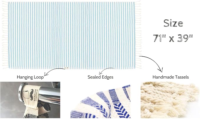 Bazaar Anatolia Turkish Beach Towel – 100% Cotton, Quick Dry, Sand Free Towel - Image 5