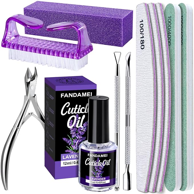 FANDAMEI Nail Files and Buffers, Nail Cuticle Remover Kit by FANDAMEI
