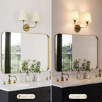 Bathroom Vanity Light with Fabric Shade, 2-Light Bathroom Vanity Light Over - Image 7