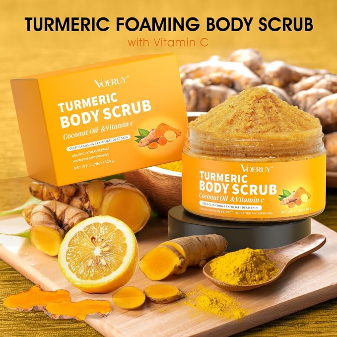 VOERUY Body Scrub, Turmeric Exfoliating Body Scrub, - Image 7