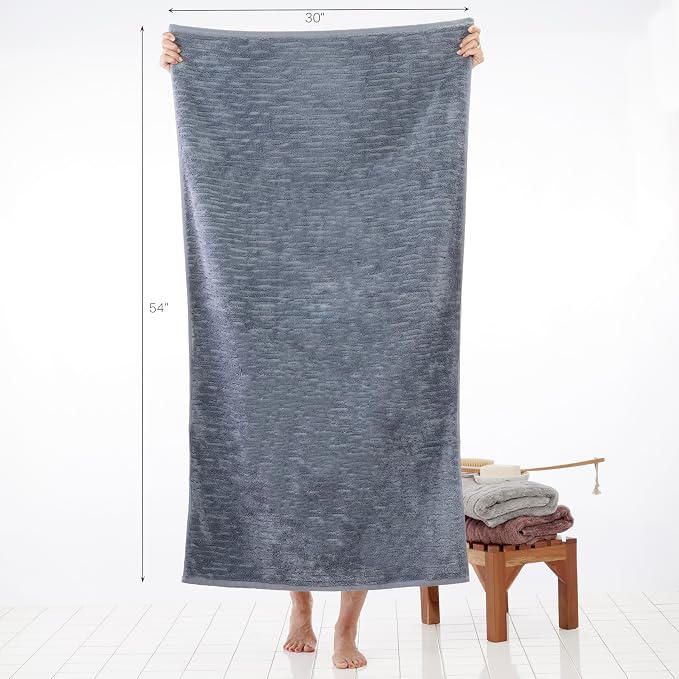 SKL Home CloudSoft Cotton Luxury Bath Towel, Smoke Blue - Image 6