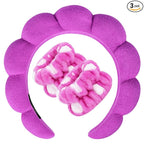 Zkptops Spa Headband for Washing Face Wristband Set Sponge Makeup Skincare by ZKPTOPS