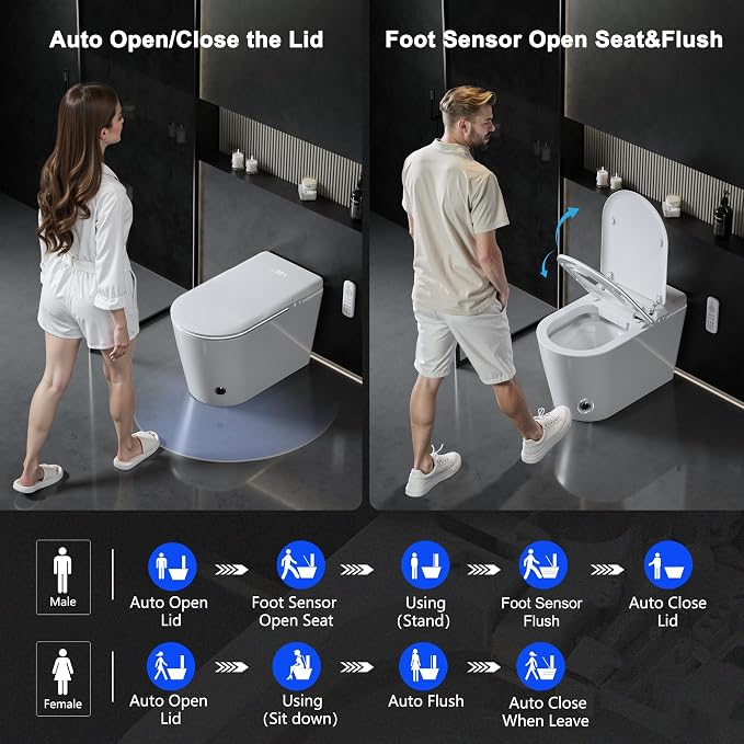 TDH Smart Toilet with Bidet Built in, Foam Shield, Heated Seat with Instant - Image 5