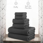 CASA COPENHAGEN EcoPop 6Pcs 100% Cotton Large Designer Towels Gift Set- Pine - Image 4