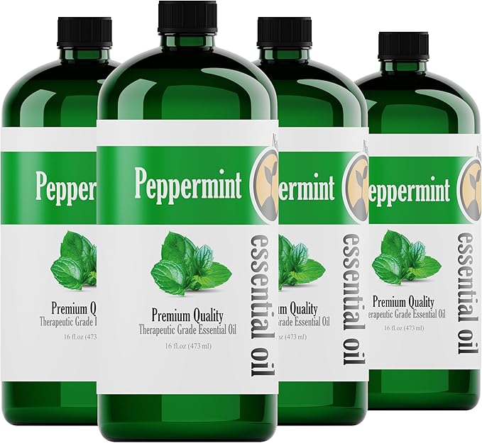 Natures-Star Peppermint Essential Oil, 4 Pack 16oz Each, 64oz Bulk, Therapeutic by Natures-Star
