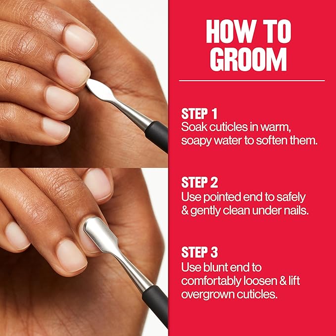 Revlon Expert Dual-Ended Nail Groomer, Stainless Steel Manicure Tool, Clean - Image 4