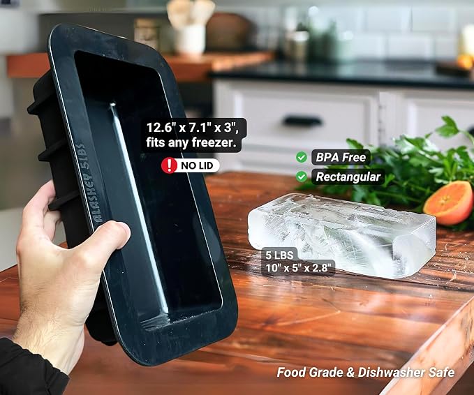 Alaskey® Extra Large Ice Block Mold 5 lbs | Create Perfect Reusable Ice Bricks - Image 3