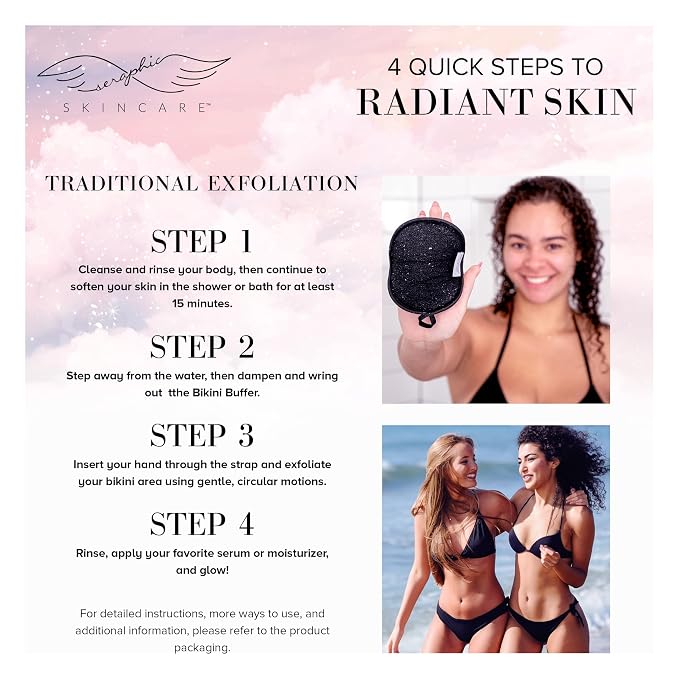 Seraphic Skincare Bikini Buffer – 100% Vegan Viscose Scrub Mitt - Image 4