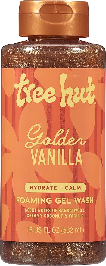 Tree Hut Golden Vanilla Foaming Gel Wash, Hydrating & Moisturizing Body Wash by TreeHut