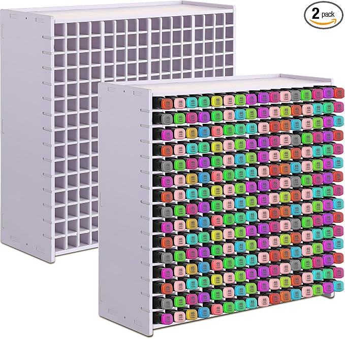 2 Pack Marker Storage Organizer, 480 Slots Total Art Supply Holder by Sunnychicc