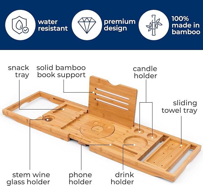 SereneLife Premium Foldable Bathtub Tray - Image 5