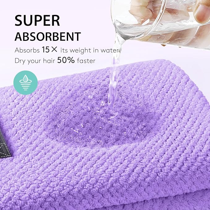 YFONG X-Large Hair Towel Wrap for Women, Super Absorbent Microfiber Hair Towel - Image 6