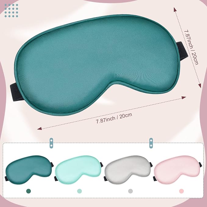 Bbto 4 Pcs Silk Sleep Eye Masks Smooth Soft Satin Eye Covers - Image 2