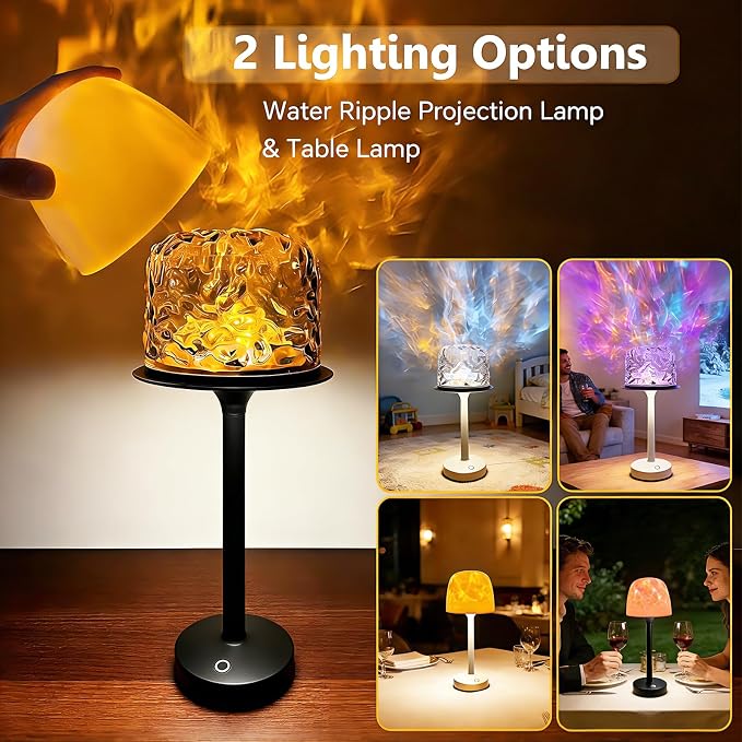 Waterproof Bathroom Lamp with 16 Color Ocean Wave Projector, Rechargeable - Image 2