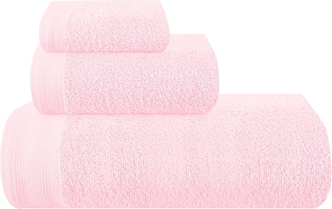 Ultra Soft 3 Pack Cotton Towel Set, Contains a Bath Towels 28x55 inch, a Hand by Unknown