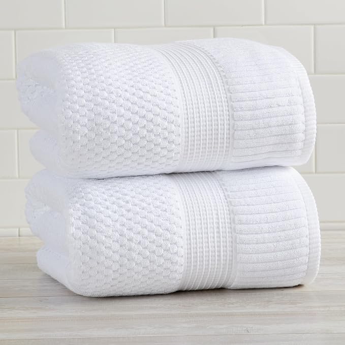 NY Loft 100% Cotton 2 Pack Bath Sheet Towel Set | Absorbent Quick-Dry Oversize - Image 2