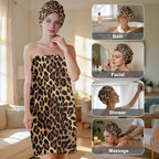 Absorbent Leopard Print Bath Towel Wrap Set - Image 2